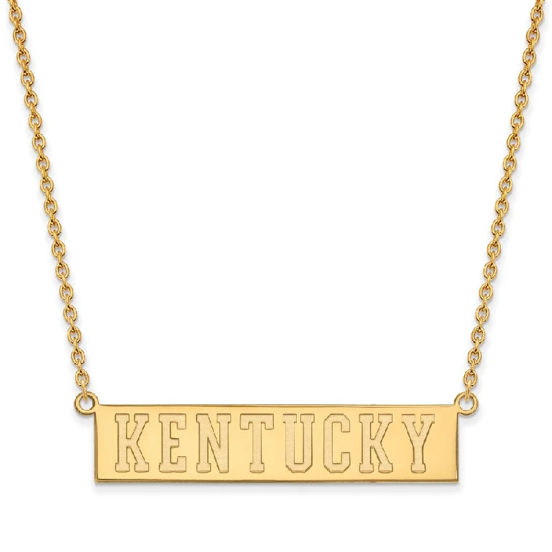 Bohemian Necklace for Hippie Style-14k Gold Plated Silver U of Kentucky Large Pendant Necklace