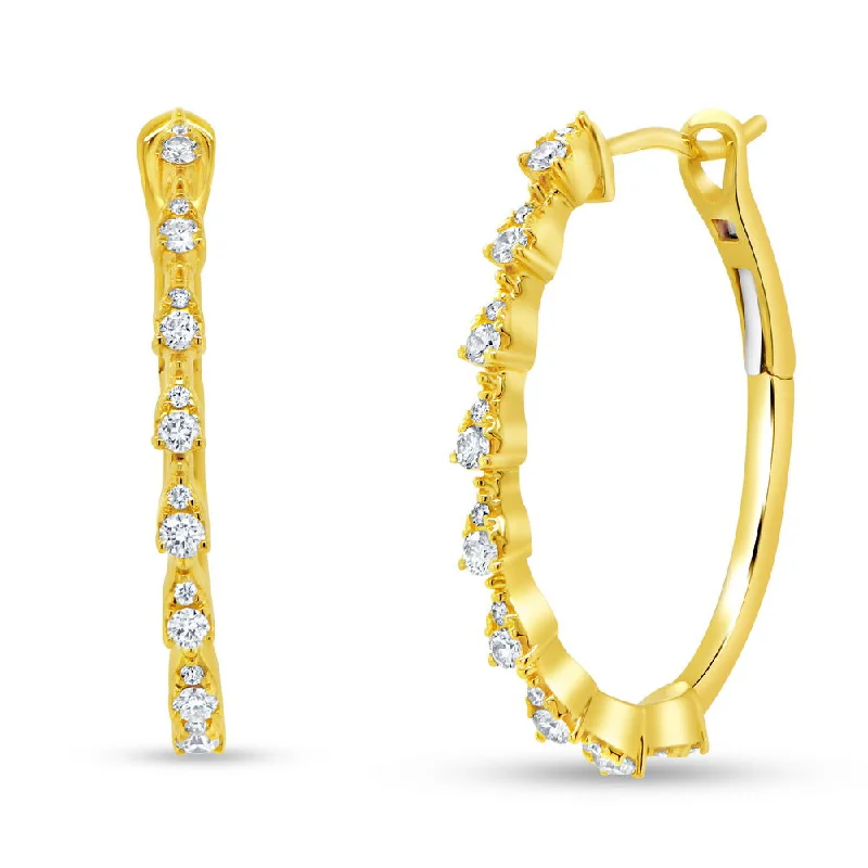 Artistic Pearl Earrings-Uneek Chatterley Collection Straight Hoop Earrings