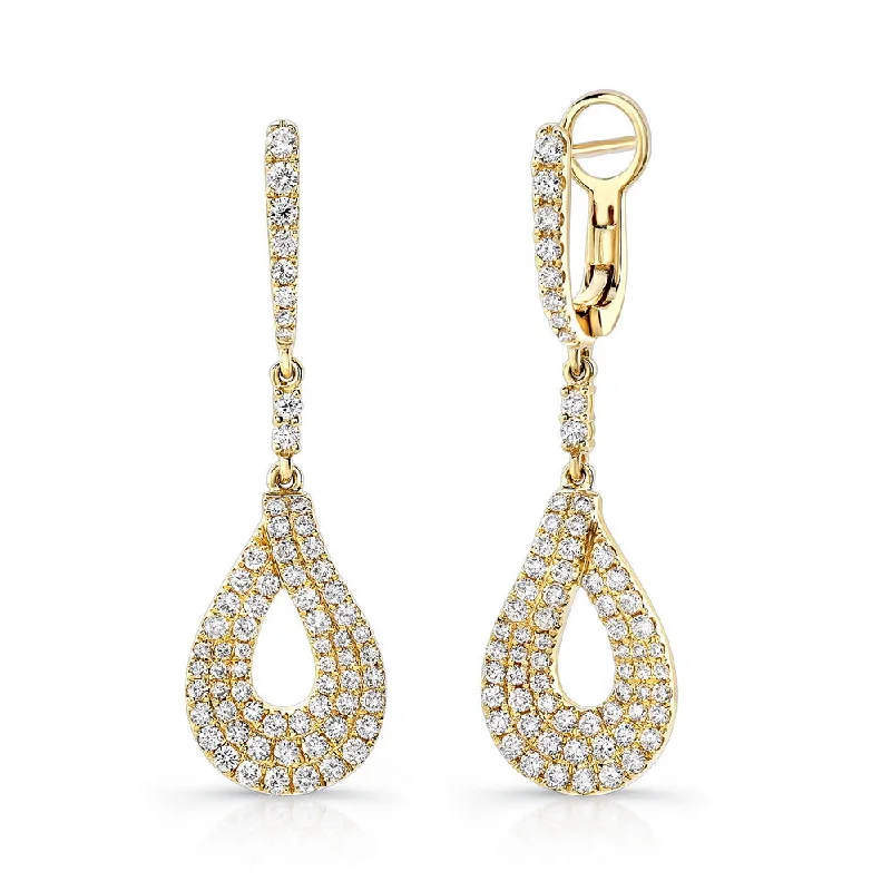 Simple Diamond Earrings-Uneek Trio Collection Dangle Earrings