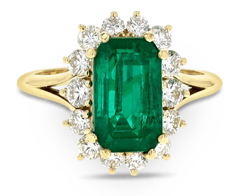 Classic Rose Gold Engagement Ring-Colombian Emerald Ring, 3.22 Carats