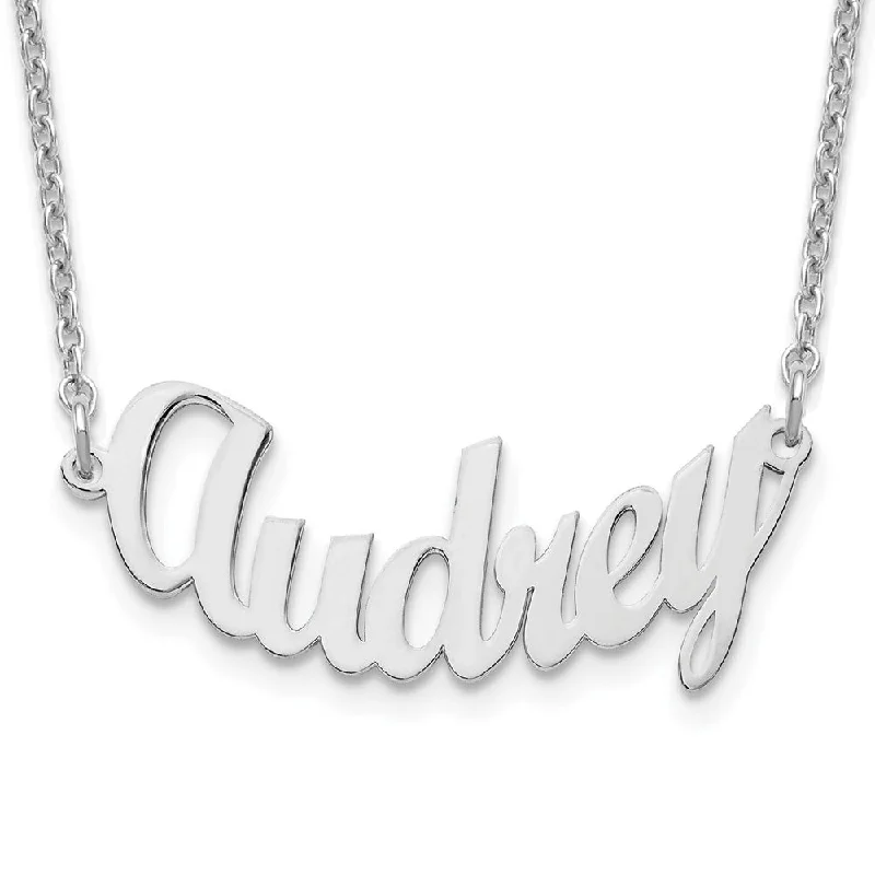 Layered Necklace for Fashion-Personalized Polished Small Curved Name Necklace