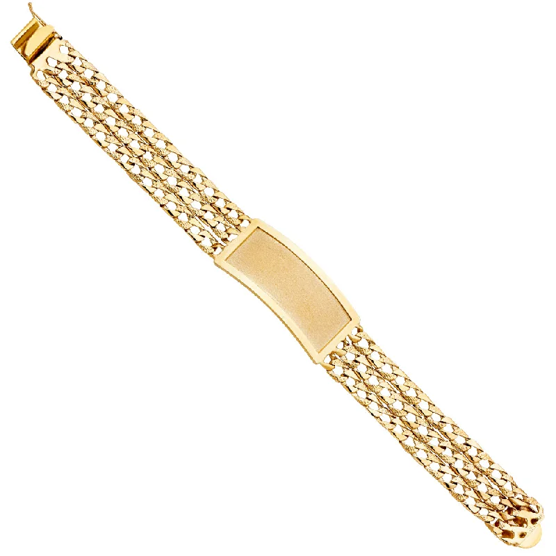 Classic Cuff Bracelet for Weddings-14KY 3L Light Nugget Cuban Link ID Bracelet - 8.5"