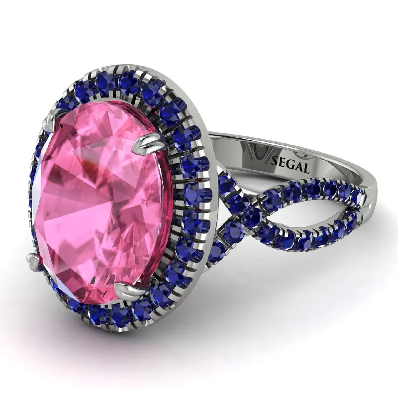 Handcrafted Engagement Ring for Women-Glamorous Oval Pink Moissanite Ring - Jordyn No. 815