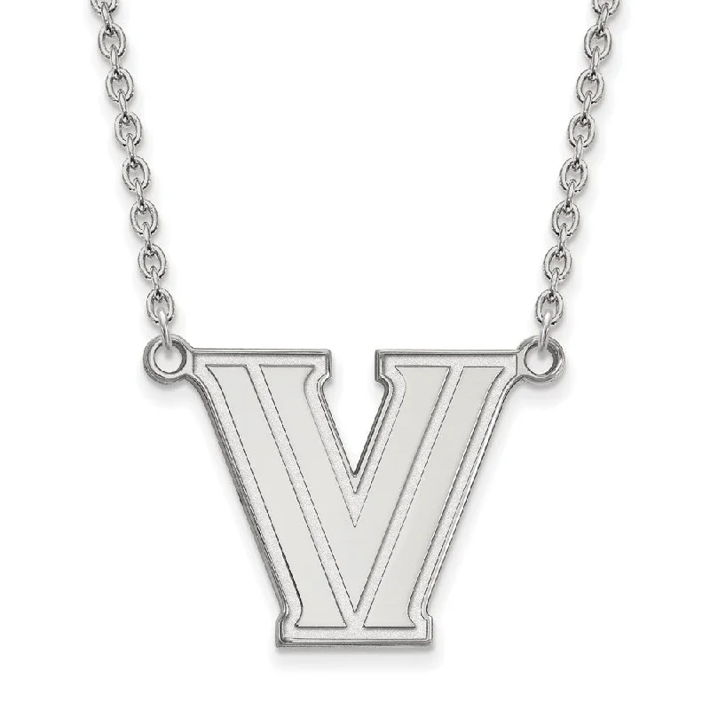 Custom Pendant Necklace for Personal Style-Sterling Silver Villanova U Large Pendant Necklace