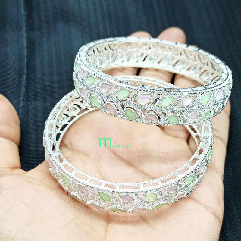 Adjustable Bangles for Comfort and Style-Manisha Jewellery Silver Plated Bangles Set