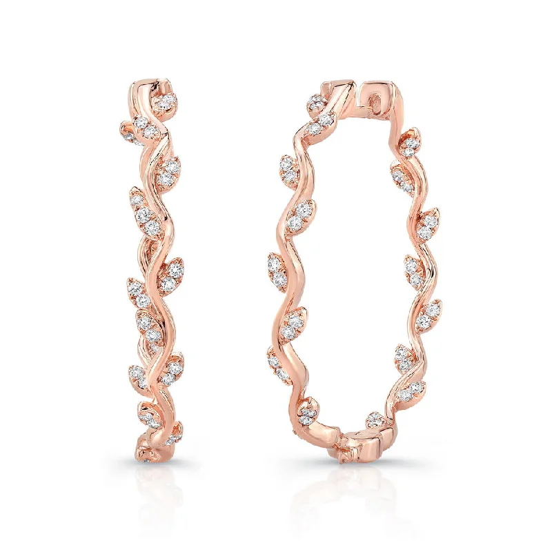 Trendy Earrings for Teens-Uneek Formosa Inside-Out Diamond Hoop Earrings