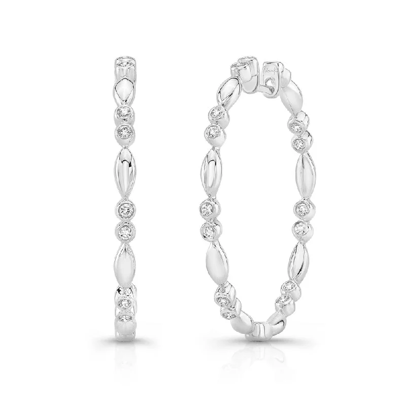 Bridal Earrings for Bride-to-be-Uneek Cahuenga Inside-Out Diamond Hoop Earrings