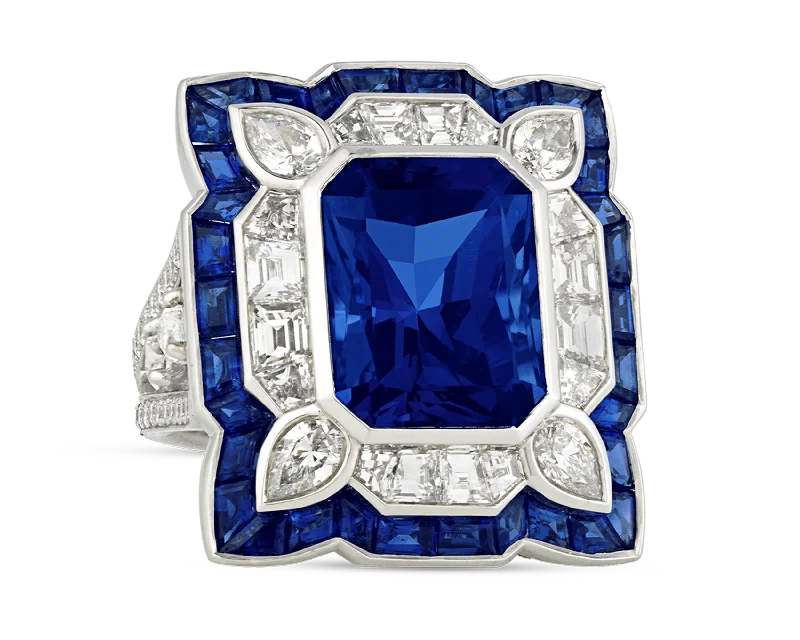 Modern Wedding Ring Set for Women-Tanzanite Ring, 10.79 Carats