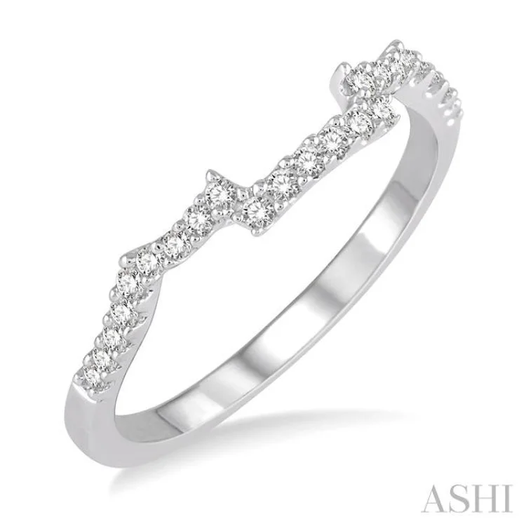 Custom Silver Ring for Customization-1/5 Ctw Round Cut Diamond Wedding Band in 14K White Gold