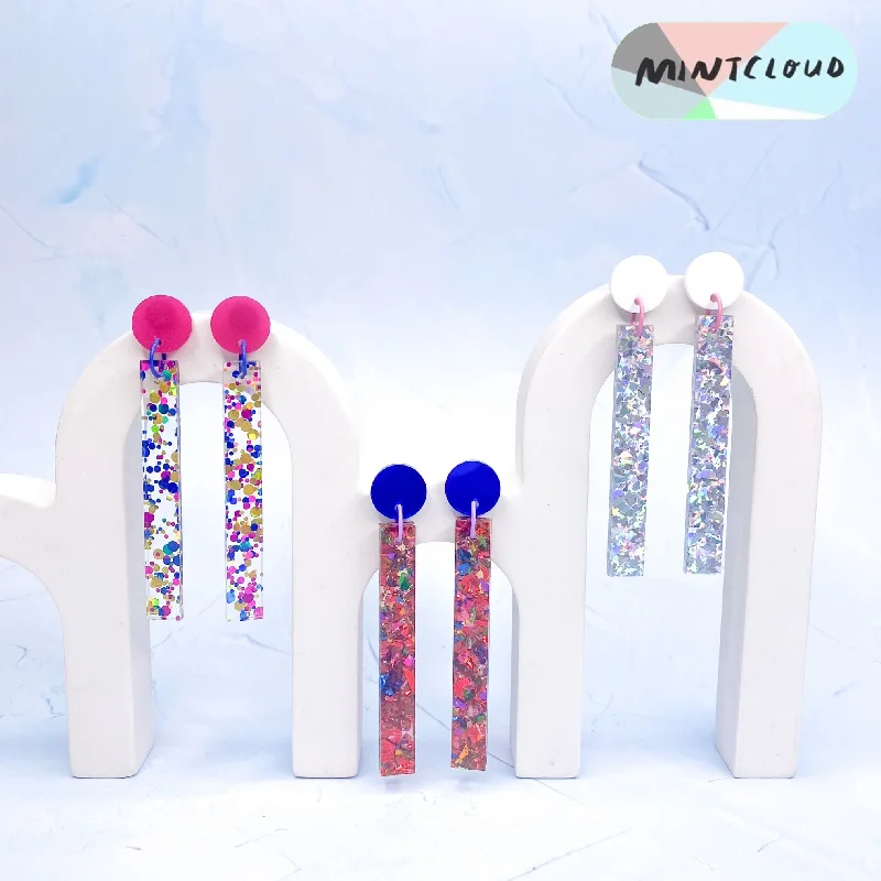 Swarovski Crystal Earrings-Mintcloud Dangles - Confetti Sticks