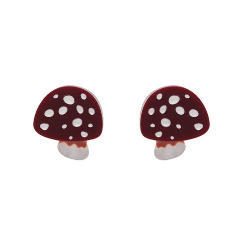 Handcrafted Silver Drop Earrings-Erstwilder - Twinning Toadstools Stud Earrings - Fan Favorites Mushrooms (2022)