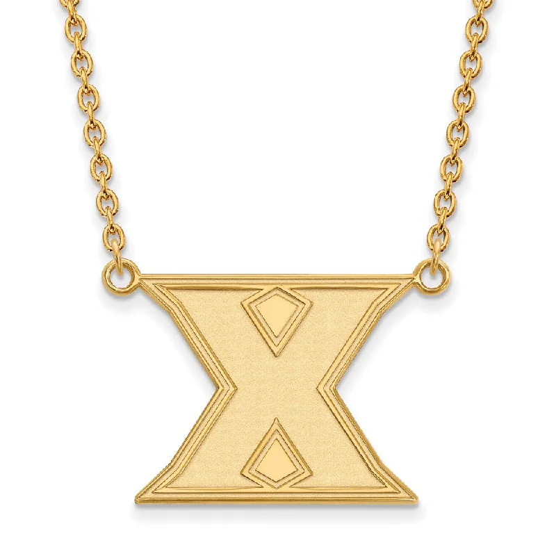 Custom Birthstone Necklace for Family Gifts-14k Gold Plated Silver Xavier U Large Initial X Pendant Necklace