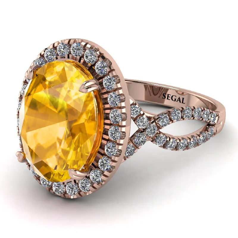 Beautiful Ruby Ring for Statement Look-Glamorous Oval Yellow Diamond Ring - Jordyn No. 1002