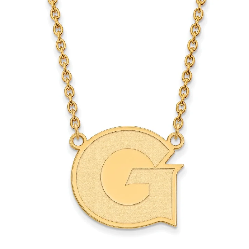 Chain Necklace for Men-14k Yellow Gold Georgetown U Large Initial G Pendant Necklace