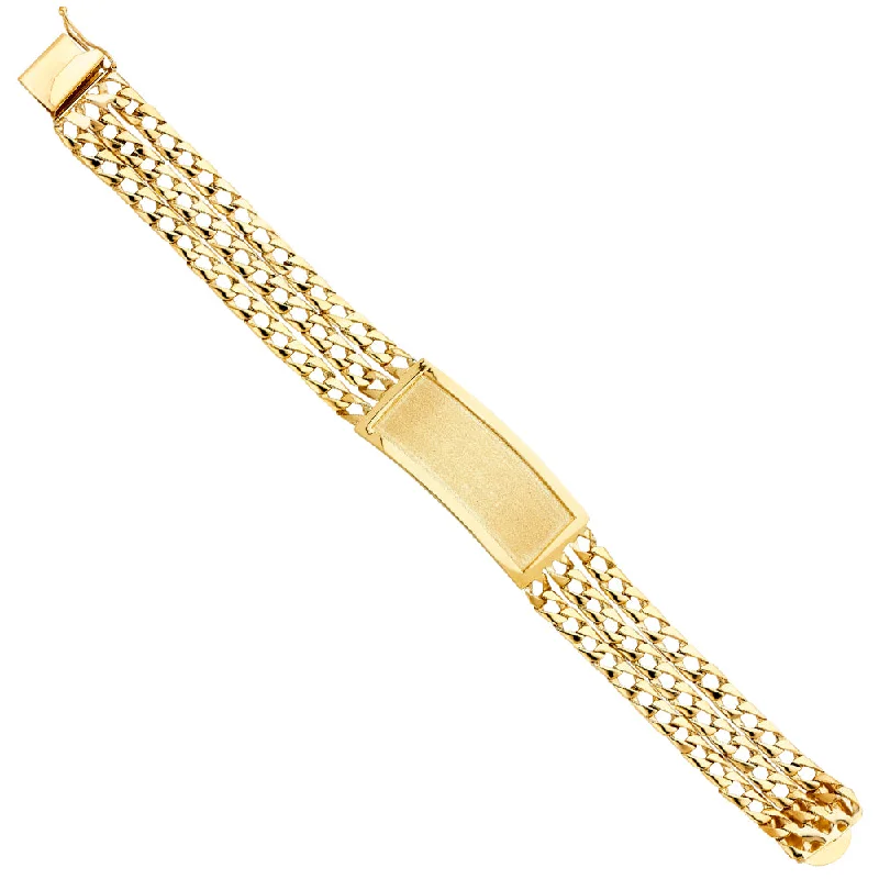 Stylish Adjustable Bracelet for Women-14KY 3L Light Cuban Link ID Bracelet - 8.5"