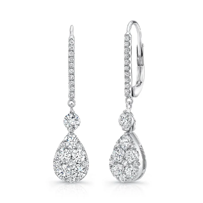 Classic Diamond Earrings-Uneek Bouquet Collection Cluster Dangle Earrings