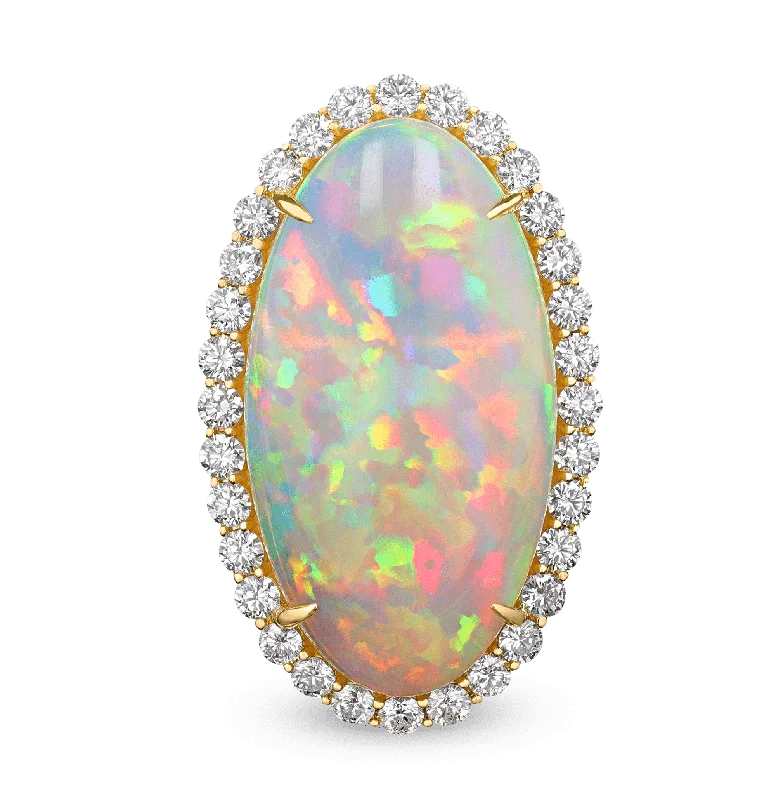 Adjustable Ring for Casual Style-Ethiopian Opal Ring, 18.95 carats