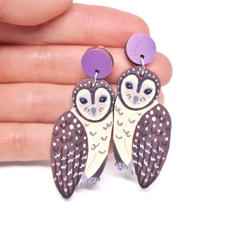 Elegant Drop Earrings for Weddings-Pixie Nut & Co Dangle - Sooty Owl