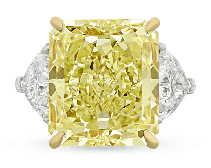 Elegant Gold Ring for Brides-Fancy Yellow Diamond Ring, 20.28 Carats