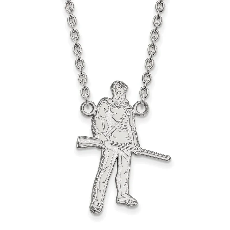 Personalized Family Necklace-10k White Gold West Virginia U Large Pendant Necklace