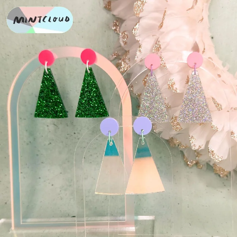 Timeless Gold Earrings for Women-Mintcloud Christmas Earrings - Abstract Christmas Tree