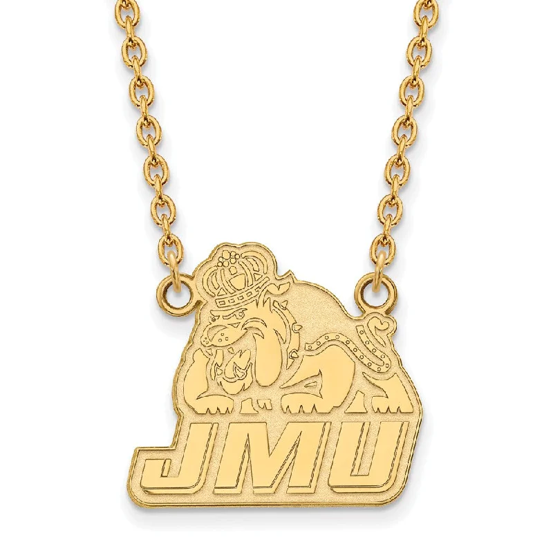 Custom Birthstone Necklace for Family Gifts-14k Yellow Gold James Madison U Large Pendant Necklace