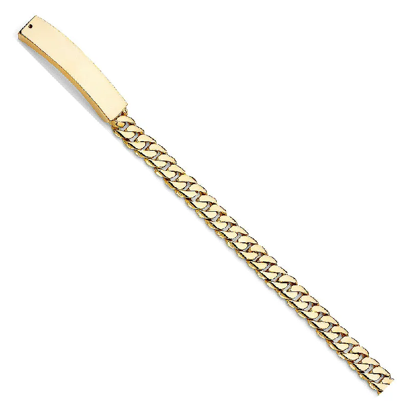 Personalized Gold Bracelet for Special Occasions-14KY Miami Cuban Link MIL-ID Bracelet - 8.5"