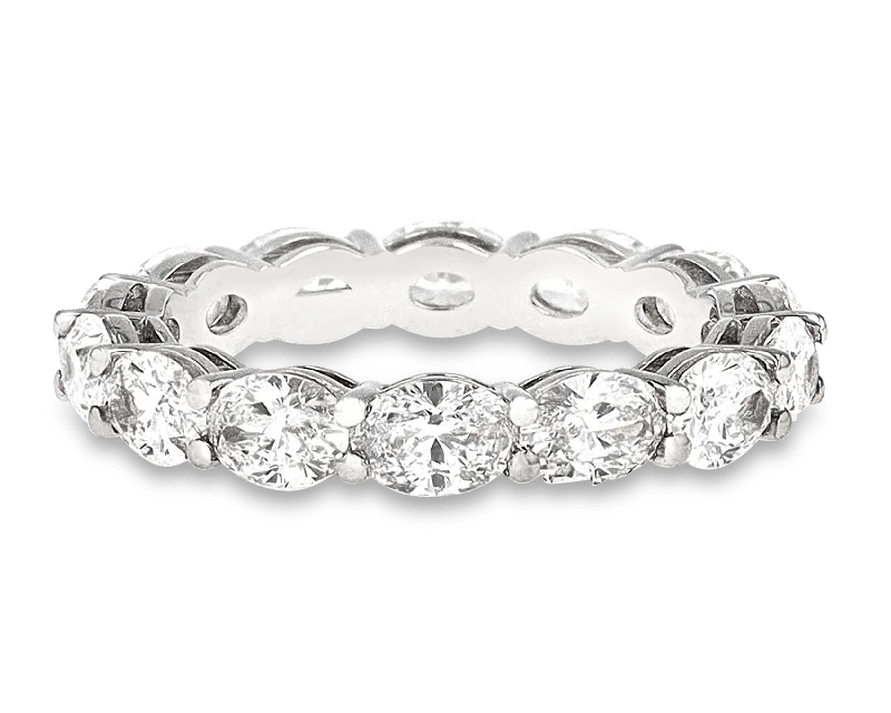 Elegant Men’s Wedding Ring-Oval Diamond Eternity Band, 3.43 Carats