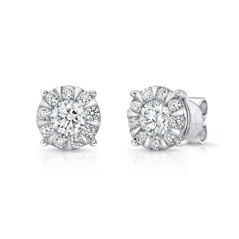 Elegant Drop Earrings for Weddings-Uneek Bouquet Collection Halo Stud Earrings