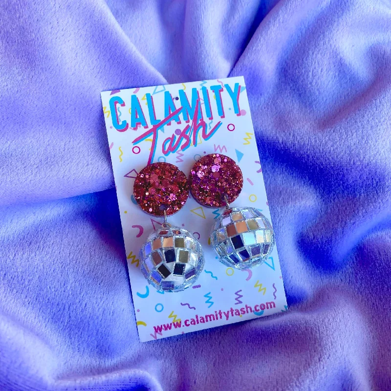 Black Earrings for Evening Wear-Calamity Tash - Daytime Disco Earrings