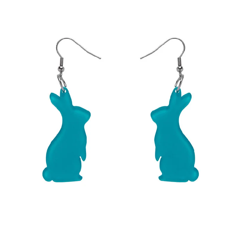 Simple Silver Earrings for Casual Style-Erstwilder - Bunny Bubble Resin Drop Earrings - Teal