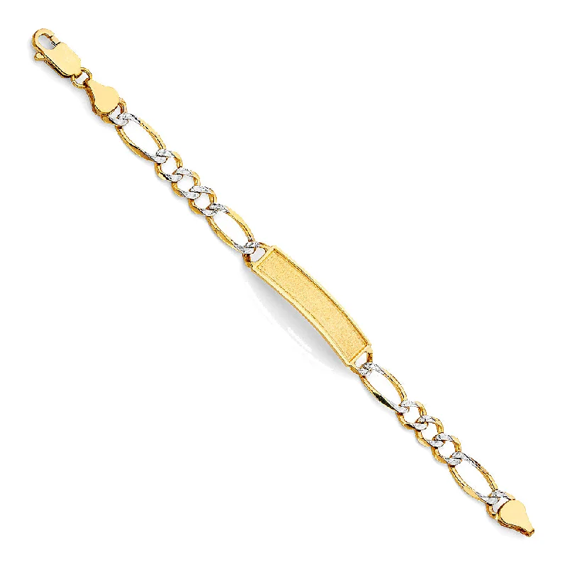 Custom Bracelets for Bridal Parties-14K Figaro Chain Baby ID Bracelet