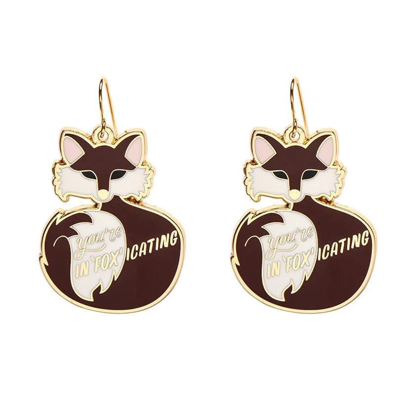 Elegant Stud Earrings for Casual Wear-Erstwilder - You're In"FOX"icating Enamel Drop Earrings - Liz Harry