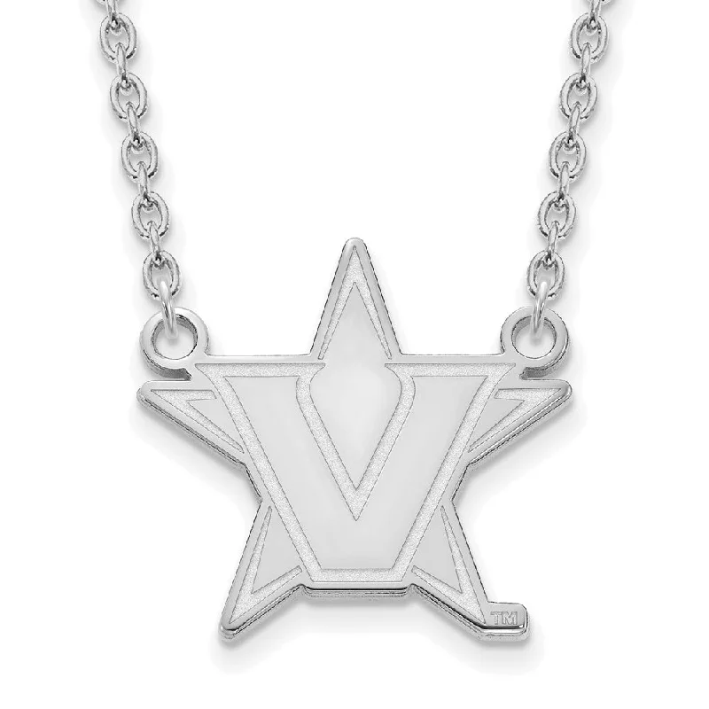 Luxury Necklace for Special Occasions-14k White Gold Vanderbilt U Large Pendant Necklace