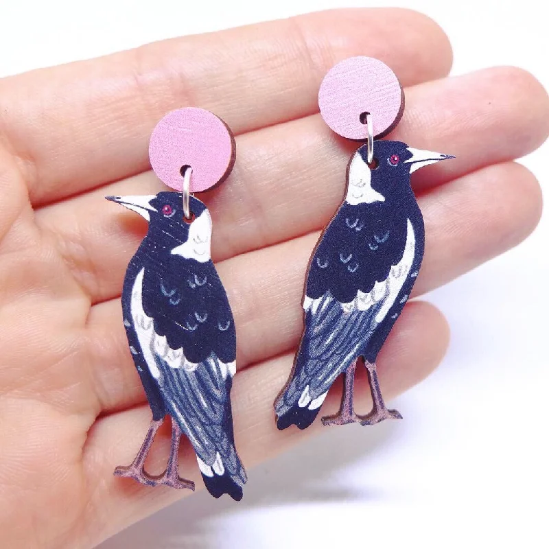 Acrylic Earrings for Casual Looks-Pixie Nut & Co Dangle - Magpie