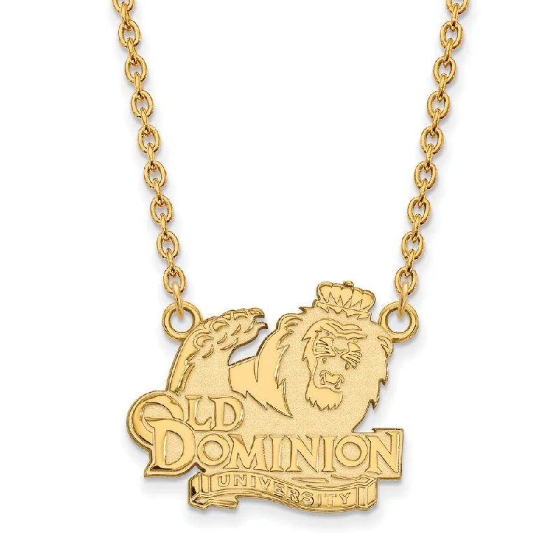 Custom Gold Necklace for Unique Style-14k Yellow Gold Old Dominion U Large Pendant Necklace