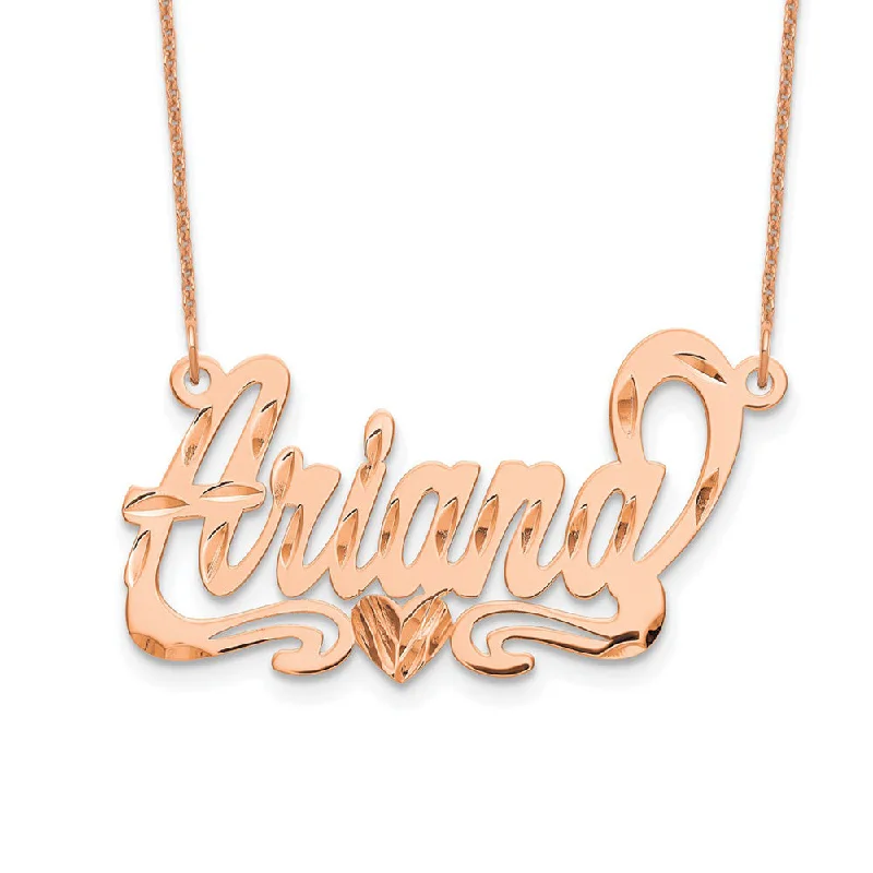 Personalized Name Pendant Necklace-Personalized Polished and Diamond-Cut Script Name Necklace