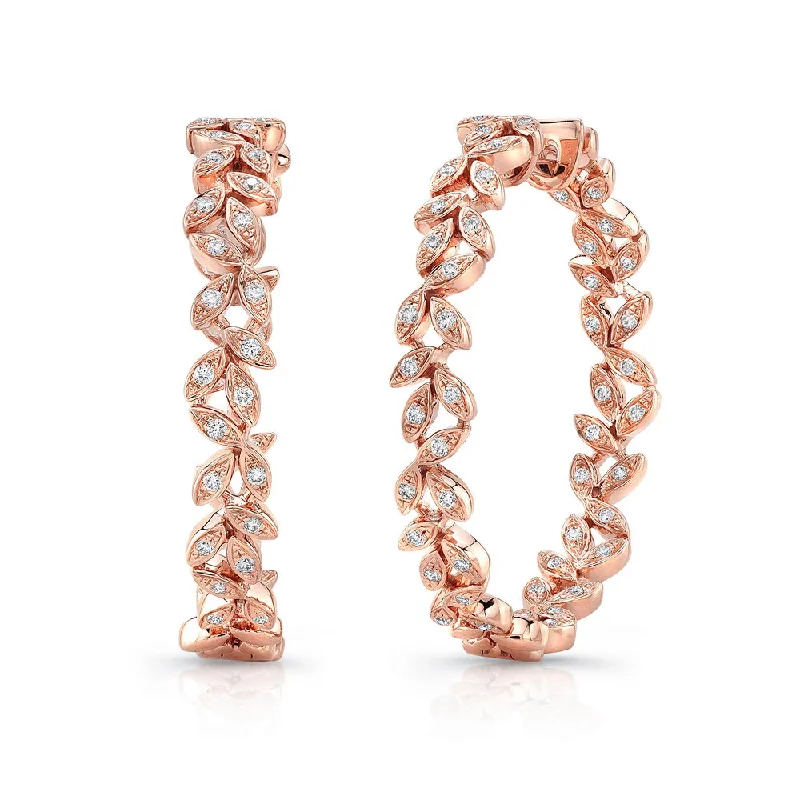 Bold Earrings for Fashionistas-Uneek Stackable Collection Floral Hoop Earrings