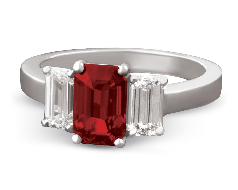 Luxury Wedding Ring for Anniversary-Burma Ruby and Diamond Ring, 1.66 Carats