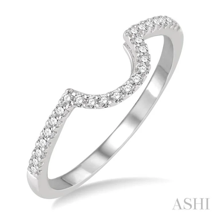 Fashionable Stackable Rings for Women-1/6 Ctw Round Cut Diamond Wedding Band in 14K White Gold