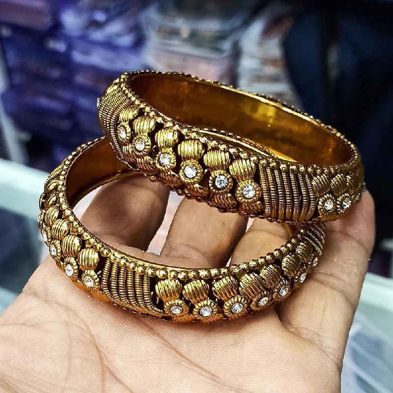 Luxury Gold Bangles for Special Occasions-Manisha Jewellery Gold Plated Bangles Set