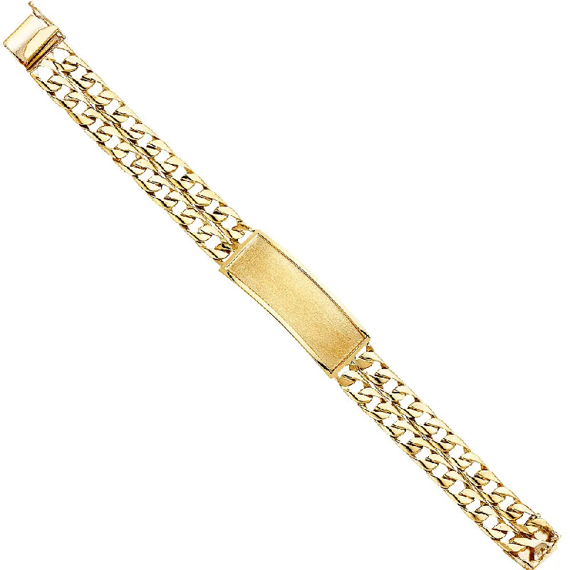 Crystal Bracelets for Casual Wear-14KY 2L Cuban Link ID Bracelet - 8.5"