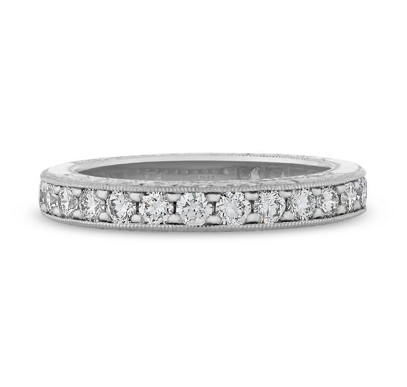 Wedding Ring with Matching Engagement Ring-Raymond Yard Diamond Eternity Band, 1.15 carats