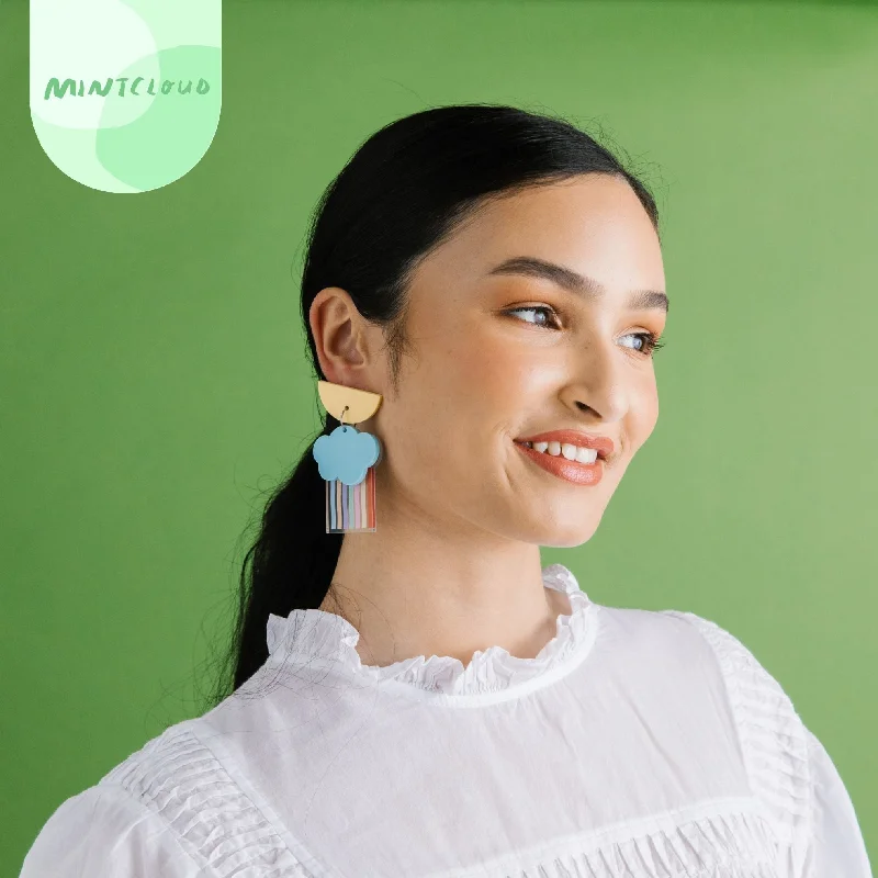 Stylish Drop Earrings for Casual Wear-Mintcloud Dangle - Rainbow Rain