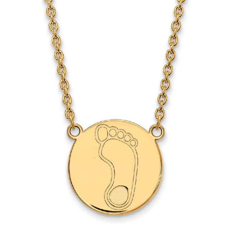 Minimalist Necklace for Every Day-14k Gold Plated Silver North Carolina Large Disc Necklace