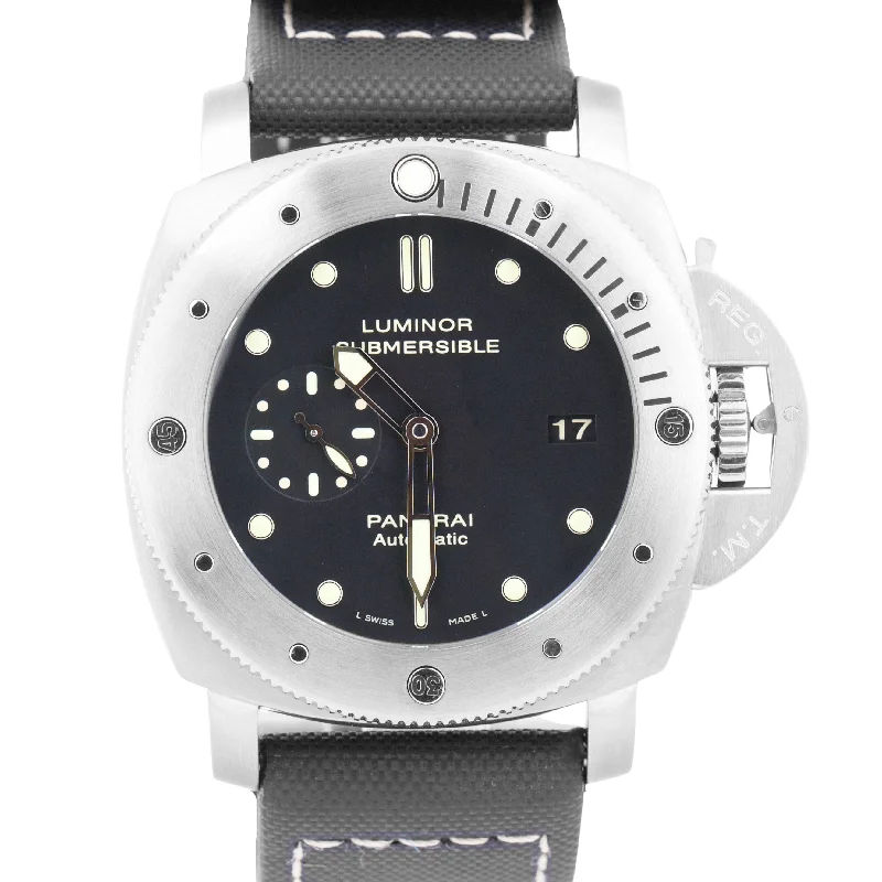 Diamond Watches for Elegant Look-MINT PAPERS Panerai Luminor Submersible PAM 305 Black Titanium 47mm PAM00305 BOX