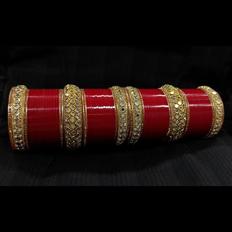 Silver Bangles with Multicolored Stones-Manisha Jewellery Gold Plated Bangles Set