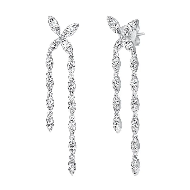 Crystal Stud Earrings for Weddings-Uneek Gatsby Collection Dangle Earrings