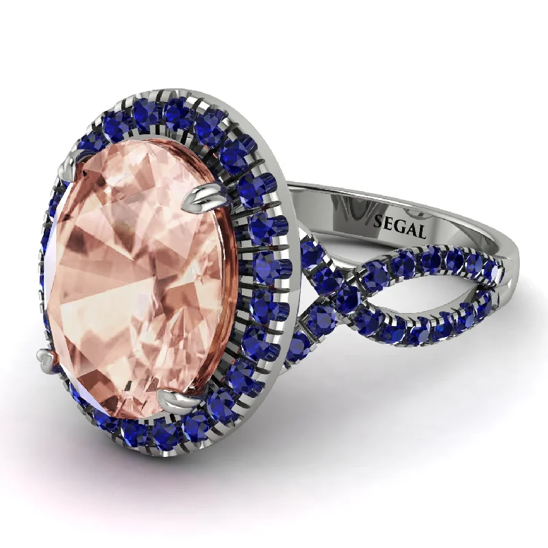 Luxury Sapphire Ring for Anniversary-Glamorous Oval Morganite Ring - Jordyn No. 915