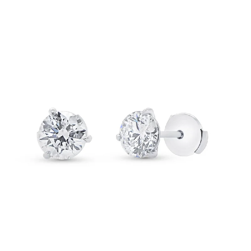 Chic Drop Earrings-Uneek Signature Collection Solitaire Round Diamond Stud Earrings